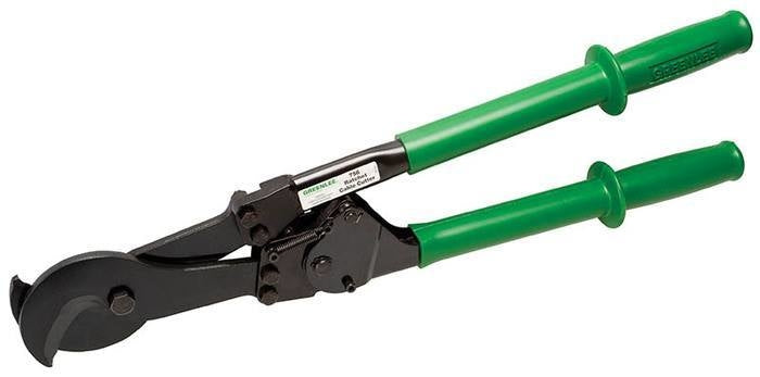 Cortador de cables de trinquete para servicio pesado con cubierta de goma Greenlee - Terminación de Cables