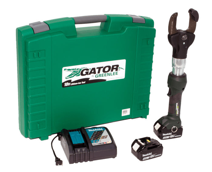 Cortador de 2 pulg. con dos baterías de 4,0 Ah de 12 V de cargador y estuche Greenlee - Terminación de Cables