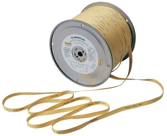 Cinta para medición de conductos de 1/4 pulg. x 3000 pies Greenlee - Pasacables y Traccionadores