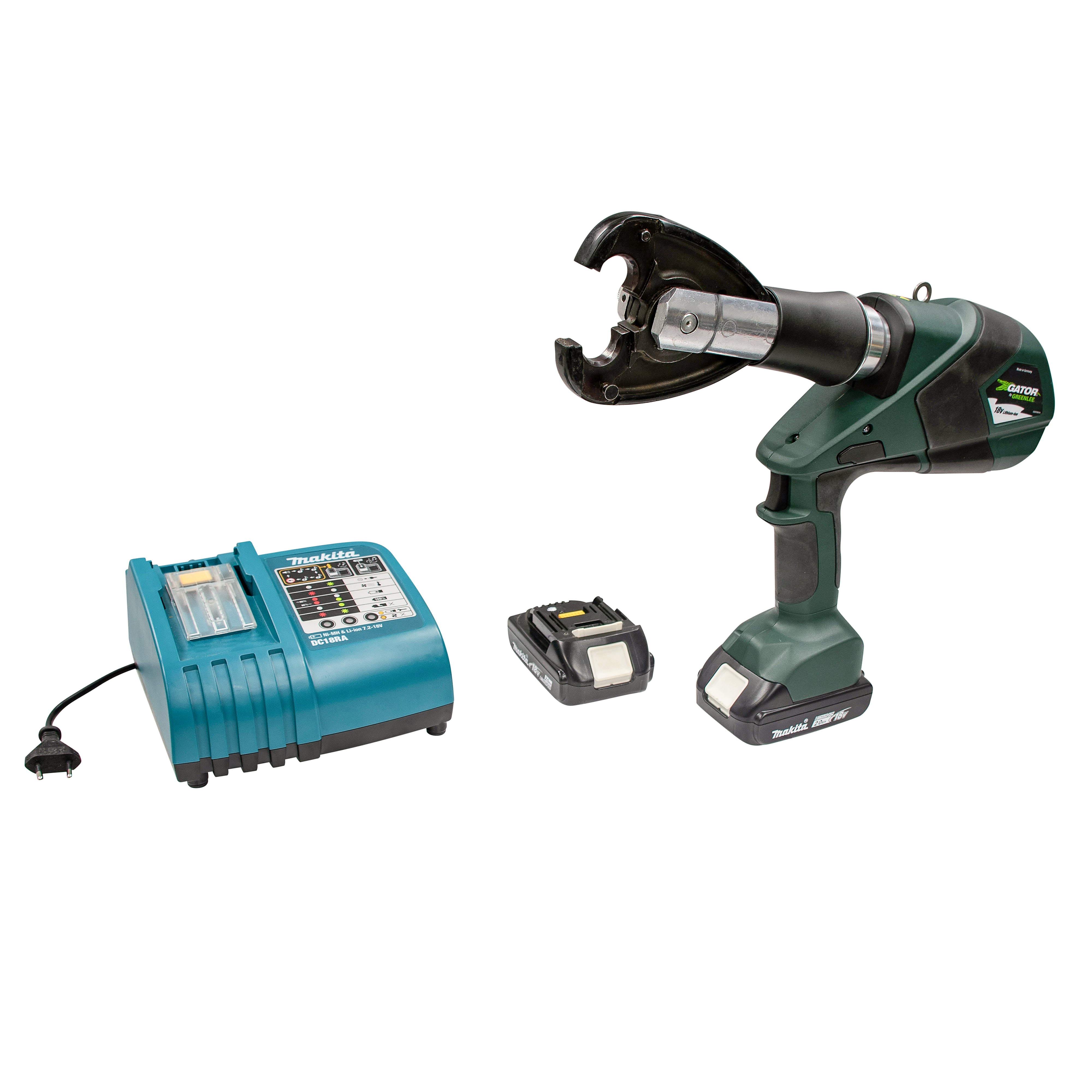 Engarzadora tipo pistola de 6 toneladas de perfil D3 con batería de 2,0 Ah con cargador d... Greenlee - Terminación de Cables