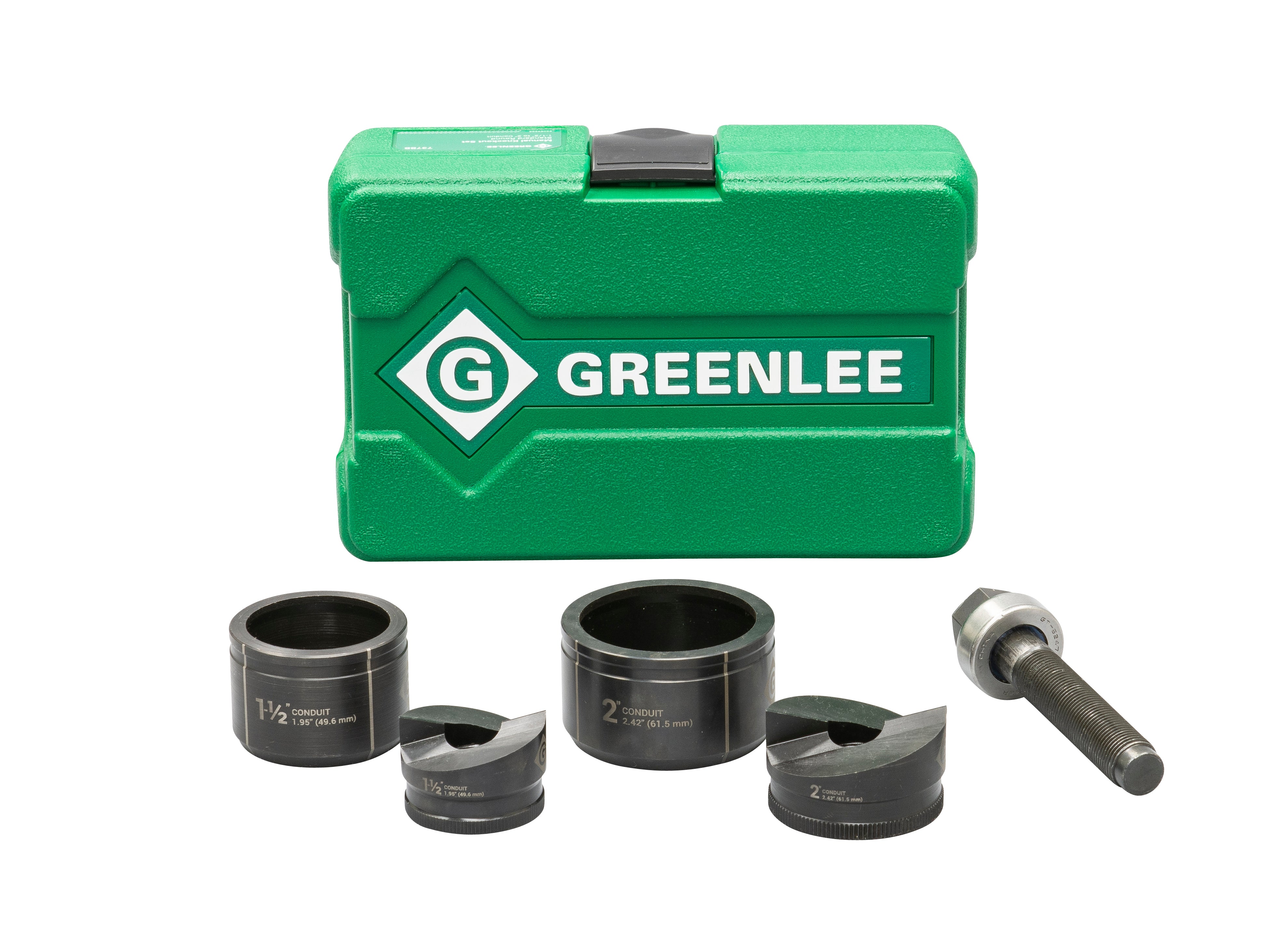 Juego de sacabocados manuales Slug-Buster de 1-1/2 pulg. a 2 pulg. Greenlee - Sacabocados
