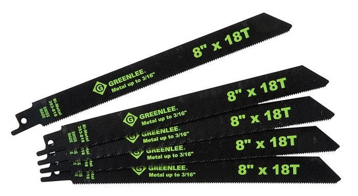 Cuchillas de sierra alternativa de 8 pulg. x 18 T Greenlee - Sacabocados