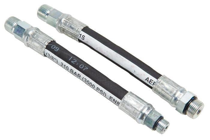 Accesorios de manguera: dos mangueras de 8 pulg. (203 mm) con macho NPTF de 3/8 pulg. Greenlee - Herramientas Manuales