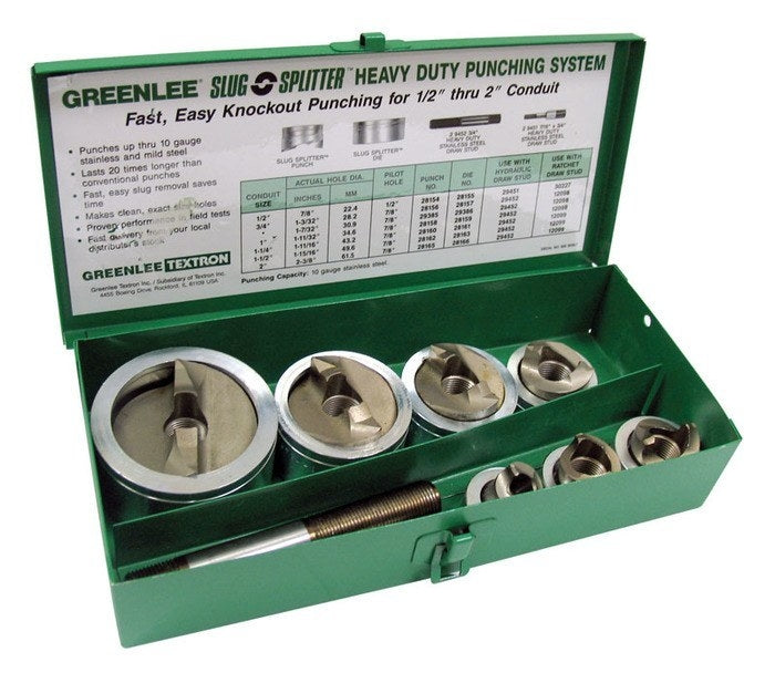 Juego de punzones sacabocados hidráulicos de acero inoxidable para conducto Greenlee - Sacabocados