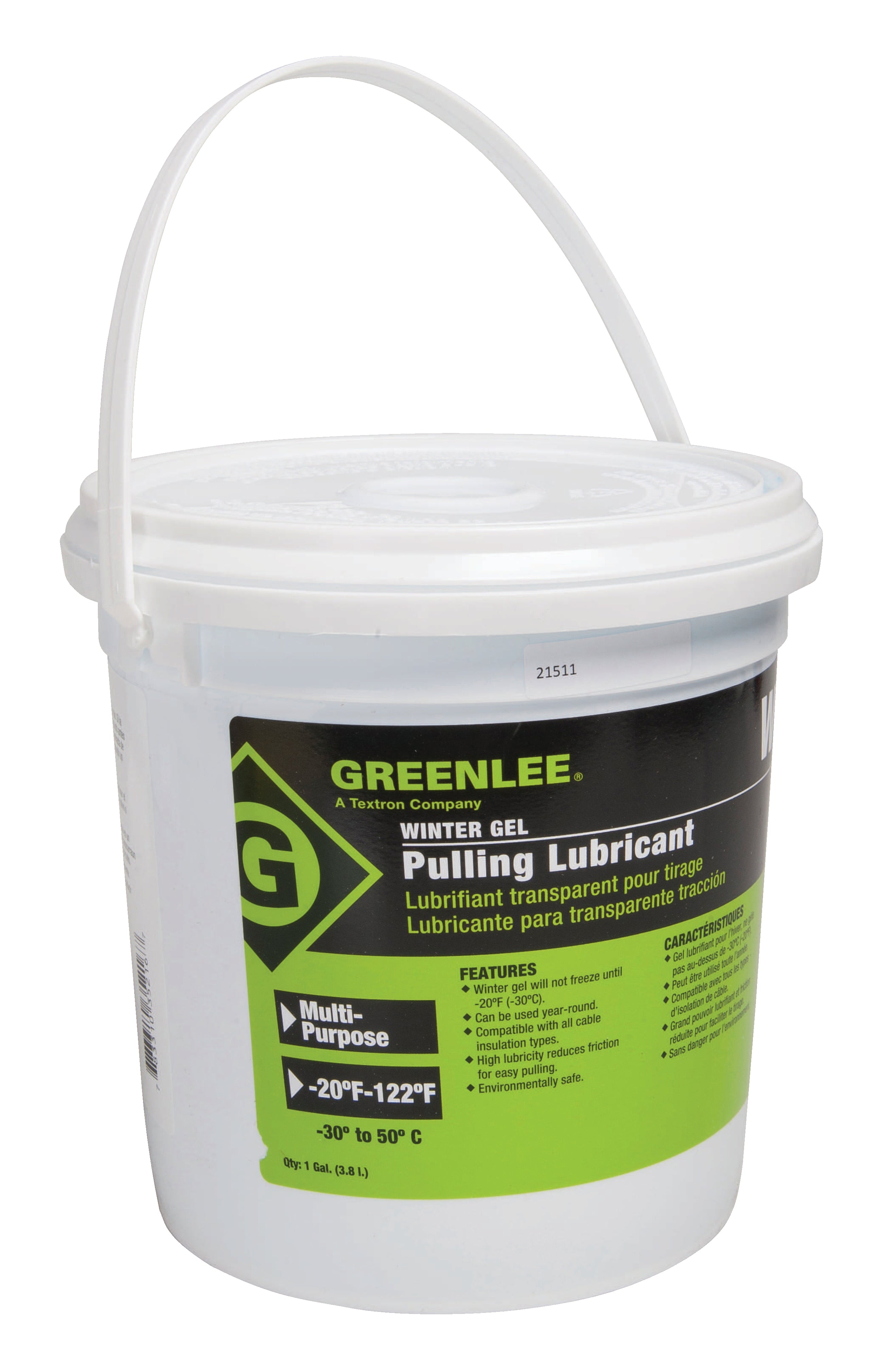 Lubricante Winter Gel de 1 galón Greenlee - Pasacables y Traccionadores