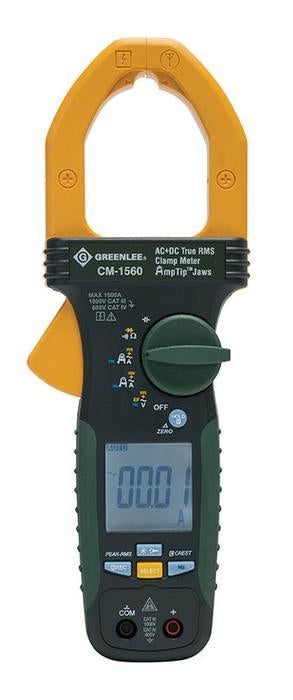 Pinza amperimétrica CA/CC, RMS verdadero, 1000 Voltios, 1000 Amperes Greenlee - Prueba y Medición