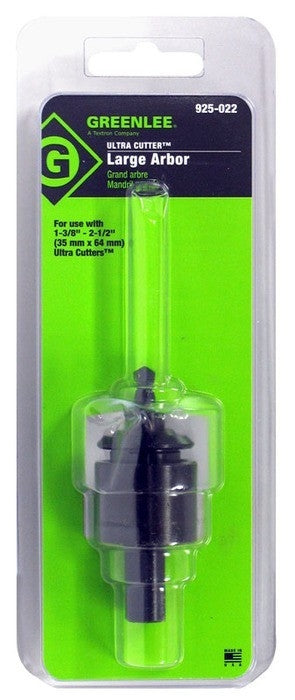 Eje grande con taladro piloto para cortador de 1-3/8 pulg. a 2-1/2 pulg. Greenlee - Sacabocados