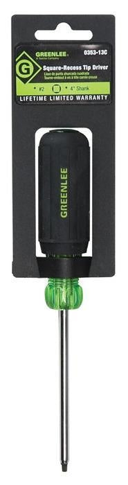 Destornillador de punta cuadrada n.º 2 x 4 pulg. Greenlee - Herramientas Manuales