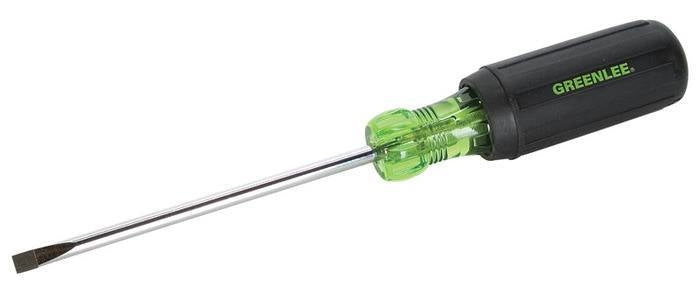 Destornillador de punta plana con vástago redondo de 3/16 pulg. x 4 pulg. Greenlee - Herramientas Manuales