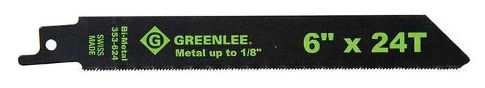 Cuchilla para sierra alternativa de 6 pulg. x 24 T (paquete de 5) Greenlee - Sacabocados