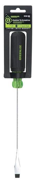 Destornillador de punta plana con vástago cuadrado de 3/8 pulg. x 8 pulg. Greenlee - Herramientas Manuales