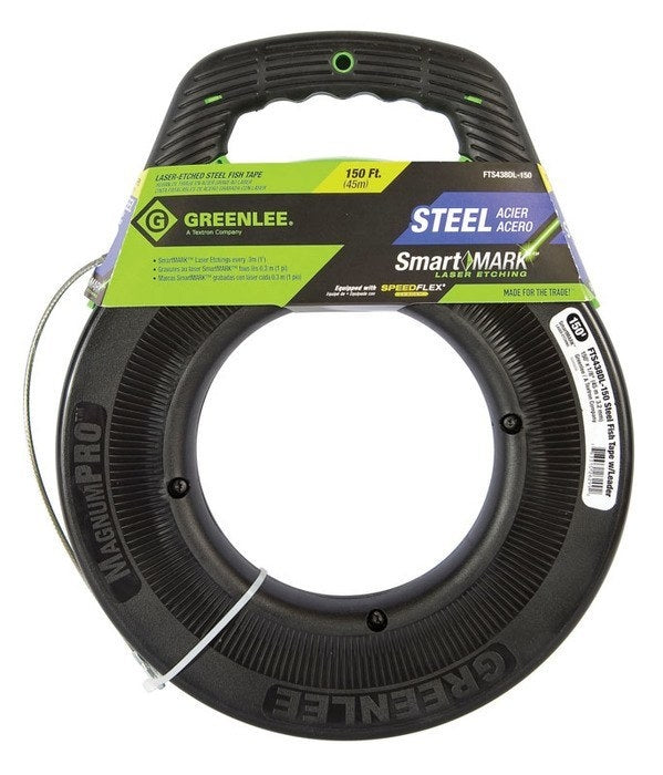 Cinta pasacable de acero de 150 pies con guía Greenlee - Pasacables y Traccionadores