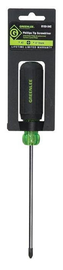 Destornillador de punta Phillips n.º 2 x 6 pulg. para servicio pesado Greenlee - Herramientas Manuales